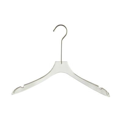 China Morden Factory Logo Luxury Coat Hanger Non-Slip Plastic Transparent Hanger Wholesale Luxury Thick Custom Clothes Hangers for sale