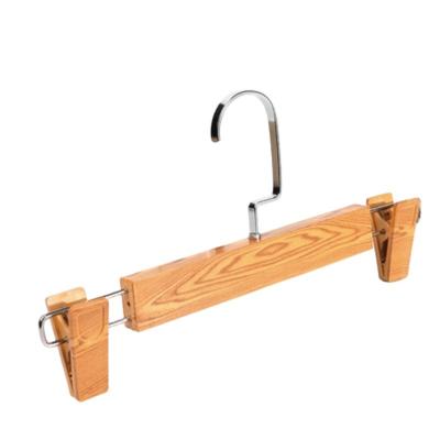 China Adjustable Clips Wholesale Cheap Clothing Store Display Pants Hangers With Wooden Plastic Skirt Hangers Pants Clips Bottom Hangers for sale