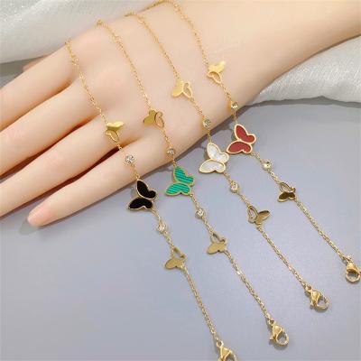 China Wholesale Trendy Fashion Women Jewelry Butterfly Bracelets Stainless Steel Charm Bracelets For Women for sale