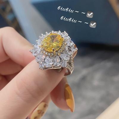 China Wholesale Fashion Jewelry Zircon Ring Opening Adjustable Geometric Brass CLASSIC Ring For Women for sale