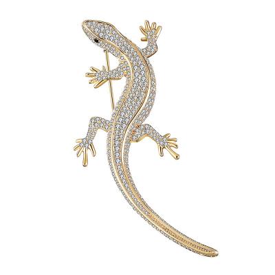 China Popular scarf suit blazer lizard brooch enamel pins small animal gecko brooches women and men fashion jewelry brooches for sale