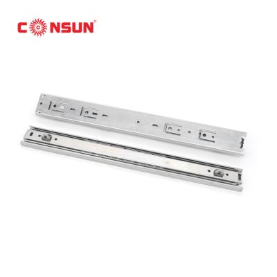 China Office Furniture 45mm Ball Bearing Drawer Channel Slides Telescopic Rail With Hook for sale