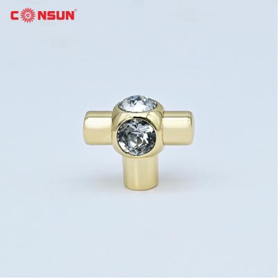 China Not easy to fade CSK-113-S High End Crystal Handle with Solid Base, Zinc Alloy Door Drawer Pull Handle for sale