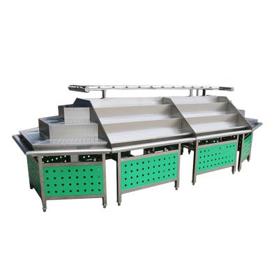 China Custom Fruit Vegetable Shelf China Exports Shop Fruit Vegetable Rack Double Sided Metal Fruit Vegetable Rack for sale