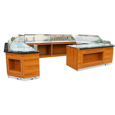 China Best Selling Single Sided Cake Showcase Supermarket Store Pastry Display Counter With Curved Glass for sale