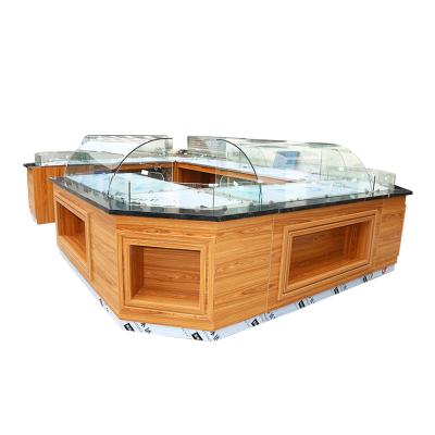 China Single Sided Chocolate Shop Cake Dessert Shop Interior Bake Food To Show Counter Supermarket Deli Display Cabinet for sale