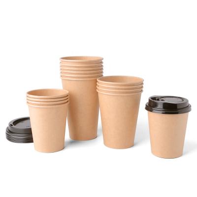 China Recycled Materials Hot Selling Paper Cup Printing Paper Custom Coffee Cup With Lid Disposable Paper Cup for sale