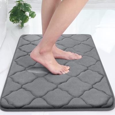 China Washable New Product High Quality 40*60cm 35D 1.2cm quilting memory foam pvc backing anti slip bath mat for sale