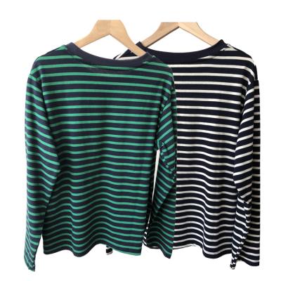 China Wholesale QUICK DRY Striped T-Shirt Long Sleeve Tank Top Plus Size Women's Blouses And Shirts for sale