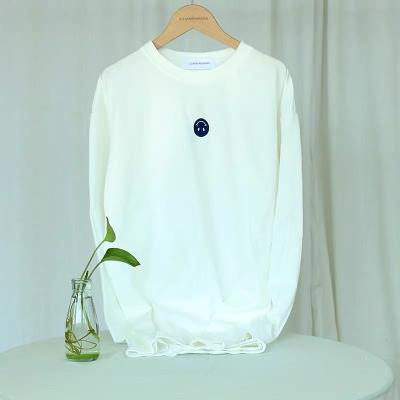 China Breathable Embroidery Anti-pilling Long Sleeve Round Neck Basic White Plus Size T-Shirts For Women for sale