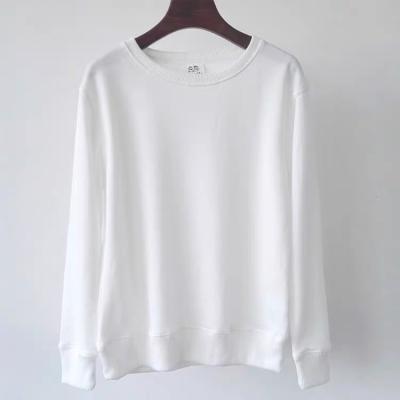 China Oversized T-shirt women's t-shirt anti-pilling crew neck 100%cotton plain white sweater base for sale