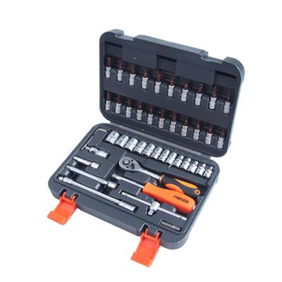 China Car Repair Set SOLUDE 46 Pcs 50BV30 Combination Material DIY Tools Portable Universal Socket Wrench for sale