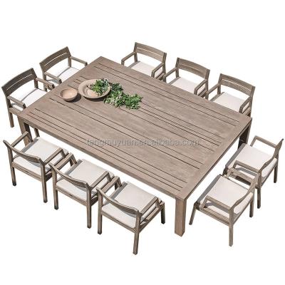 China Modern Outdoor Garden Sets Round Dining Table Set Furniture Teak Dining Side Chair Armchair Designer for sale