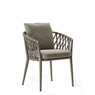 China Factory Furniture Garden Series Modern Outdoor Metal Frame Woven Fabric Chair 2023 for sale