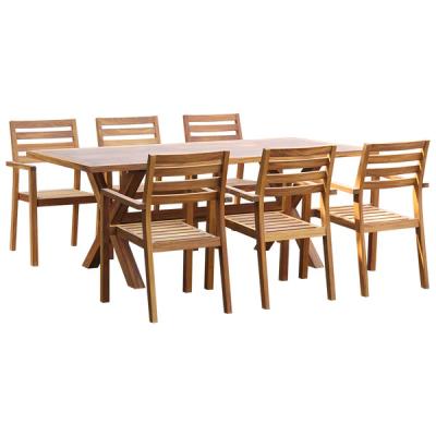 China 2023 Series Garden Furniture Outdoor Modern Style Pure Solid Teak Wood Table Chair for sale