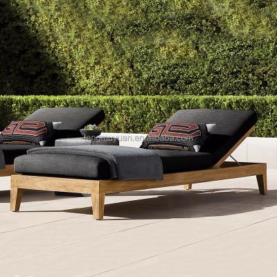 China Modern Outdoor Pool Furniture Garden Set Chaise Lounge Teak Modern Sun Bed For Patio for sale