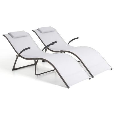 China 2023 modern hot sale adjustable lounge chair new factory direct sale furniture metal frame teslin professional outdoor net fabric for sale