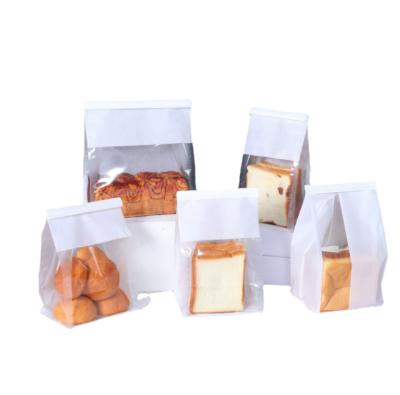 China High Quality Aseptic Food Grade Bread Packaging Kraft Paper Bag With PVC For Fast Food for sale