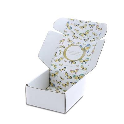 China Recyclable Custom White Foldable Corrugated Mail Color Paper Paper Boxes With Your Own Logo for sale