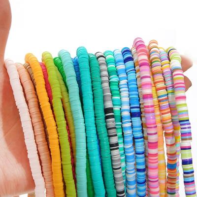 China Jewelry making wholesale bulk color polymer clay bead, acrylic poo polymer clay disc heishi beads for bracelet making for sale