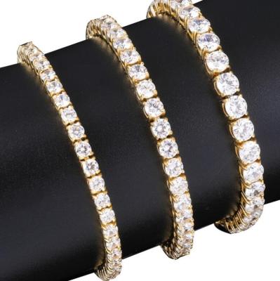 China CLASSIC Iced Out Cuban Chain Necklaces Gold Faux Silver Diamond Tennis Chains For Women Mens for sale