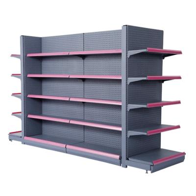 China Professional Design Double Sided Rack Gondola Display Shelving Retail Store Rack Supermarket Display Shelf Gondola for sale