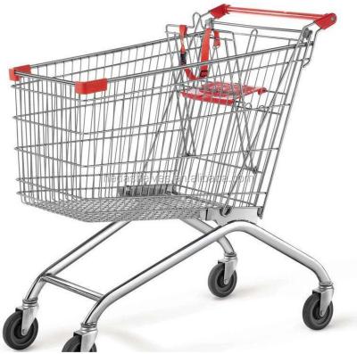 China Portable Anti Corrosion New Design Steel Supermarket Shopping Trolley for sale