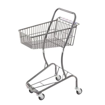 China Customized Corrosion Protection Quality Guarantee Metal Supermarket Trolley Shopping Push Trolley For Sale for sale