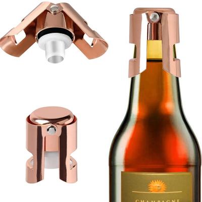 China Disposable Champagne Stoppers, Stainless Steel Bottle Sealer for Champagne, Cellar, Prosecco and Sparkling Wine, Rose Gold for sale