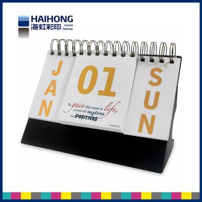 China Impresión de encargo del calendario de escritorio, límite de la bobina del metal del calendario de la tabla en venta