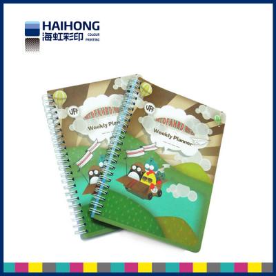 China Full color Double spiral bound notebook printing / wood free paper 120 pages for sale