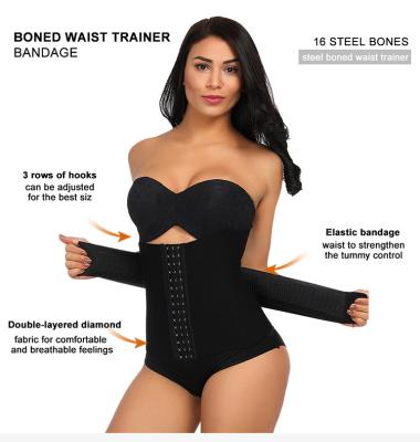 China Seamless Waist Trainer Hooks Cincher Breathable WAISTDEAR Bodysuit Underbust Corset Body Shaper Waist Trainer Hooks for sale