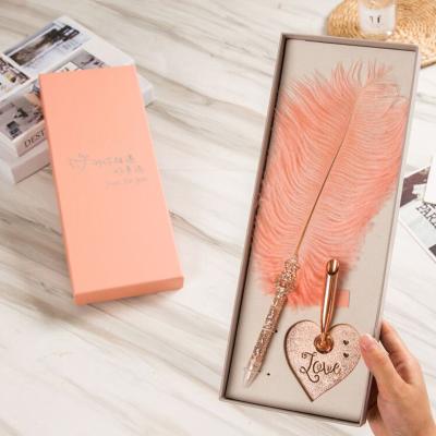 China Pen Gorgeous Promotional Pen Ballpoint Pen Can Calligraphy Pen Set with Metal Pen Holder in Gift Box for Writing Signatures Office Pen for sale