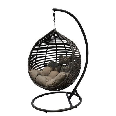 China Super Comfortable Wholesale Eco-friendly Quality life Outdoor Bamboo rattan Single Seat Outdoor Hanging Chair hanging basket chair Swing Egg Chair for sale