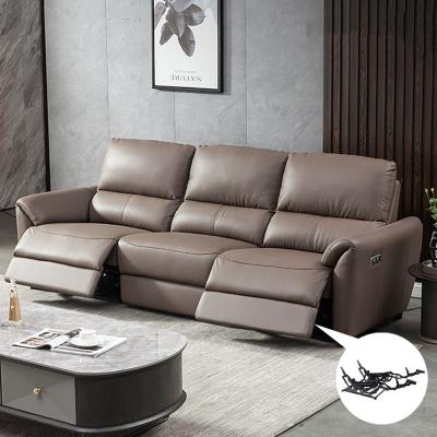 China Extendable Modern fabric soft comfortable durable classic Top layer cowhide Genuine Leather microfiber Intelligent modular electric sofa for sale