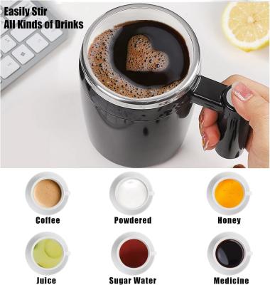 China 13oz Automatic Stirring Cup Auto Stir Coffee Cup With 2 Stir Bar for sale