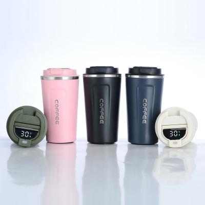 China 380 ml 510 ml Smart Temperature Display Vakuum Isolierter Edelstahlbecher Reise Kaffeebecher zu verkaufen