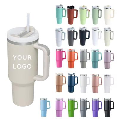 China OEM ODM de acero inoxidable 40 Oz Taza de viaje con mango y paja en venta