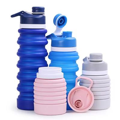 China Botella de agua plegable portátil de silicona deportiva plegable ecológica no tóxica en venta