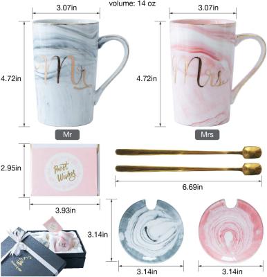 China 2 Pieces Custom Mr And Mrs Mugs 13.9 Oz Wedding Gifts Couple Mugs Set for sale