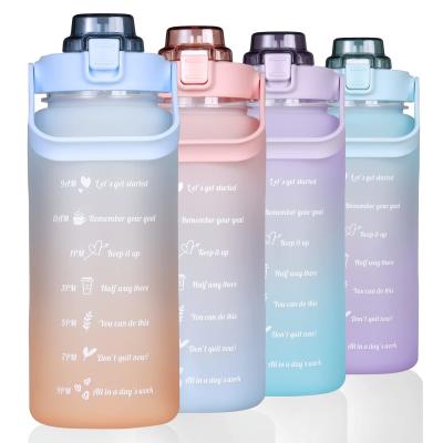 China Große 6oz Motivationsflasche mit Strohzeitmarker BPA-frei für Fitness zu verkaufen