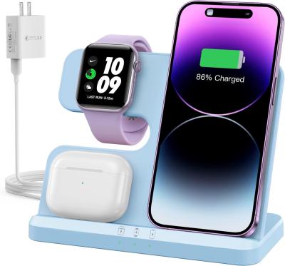 Chine Chargeur sans fil 3 en 1 Station de charge sans fil, 15W Chargeur rapide sans fil iPhone pour iPhone 15/14/13/12/11/Pro/Max/X à vendre