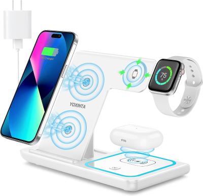 China Wireless Charger, 3 in 1 Wireless Charging Station, Fast Wireless Charger Stand for iPhone 15 14 13 12 11 Pro Max XR XS for sale