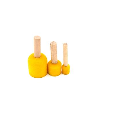 China Mini Soft Sponge Sponge Brush With Wooden Handle Joint For Children Kids Paint Brush for sale