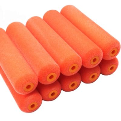 China 6 Inch High Density Sponge Foam Roller Paint Orange Flocking Paint Roller for sale