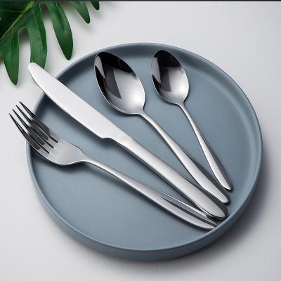 China Kitchen 16pcs Set Square Edge 304 Stainless Steel Forks Tablespoon Knife Food Flatware Viable Tableware Cutlery Set for sale