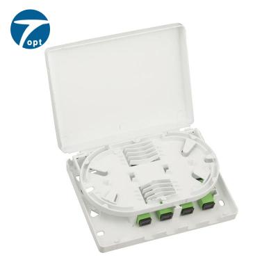 China FTTH FTTX FTTP supply good quality 4 cores FTTH mini fiber optic termination box/4 ports small desktop ftth box for sale