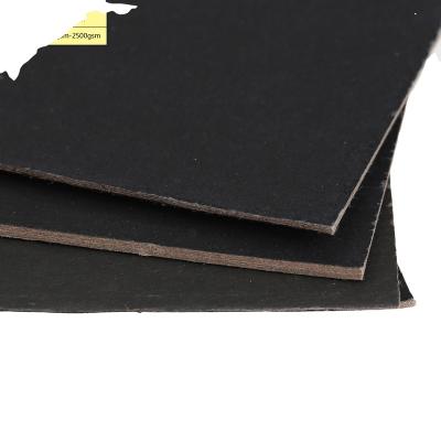 China Solid Wholesale Cardboard Anti Curl Smooth Thick Black Paperboard Gray Back For Handbags And Boxes for sale