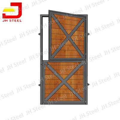 China 1.2*2.2m Regular Size Metal Horse Barn Protective Exterior Durable Wooden Window and Dutch Door for sale