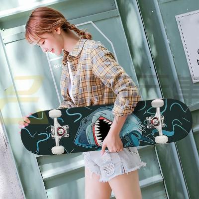 China Adult Professional Tech Deck Supplier White Skateboard Decks Wholesale Waterproof Wooden Longboard Skateboard for sale